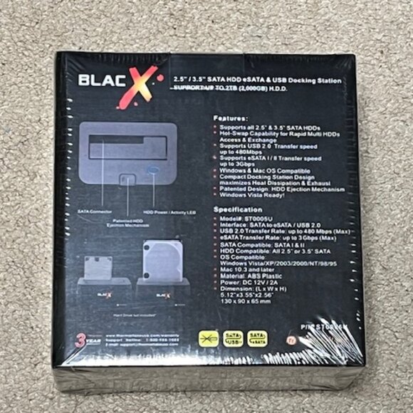 Thermaltake ST0005U BlacX Dual SATA HDD Compact Docking Station NEW - Picture 3 of 6